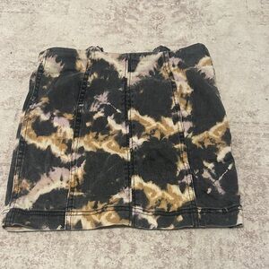 Free people tie dye denim skirt